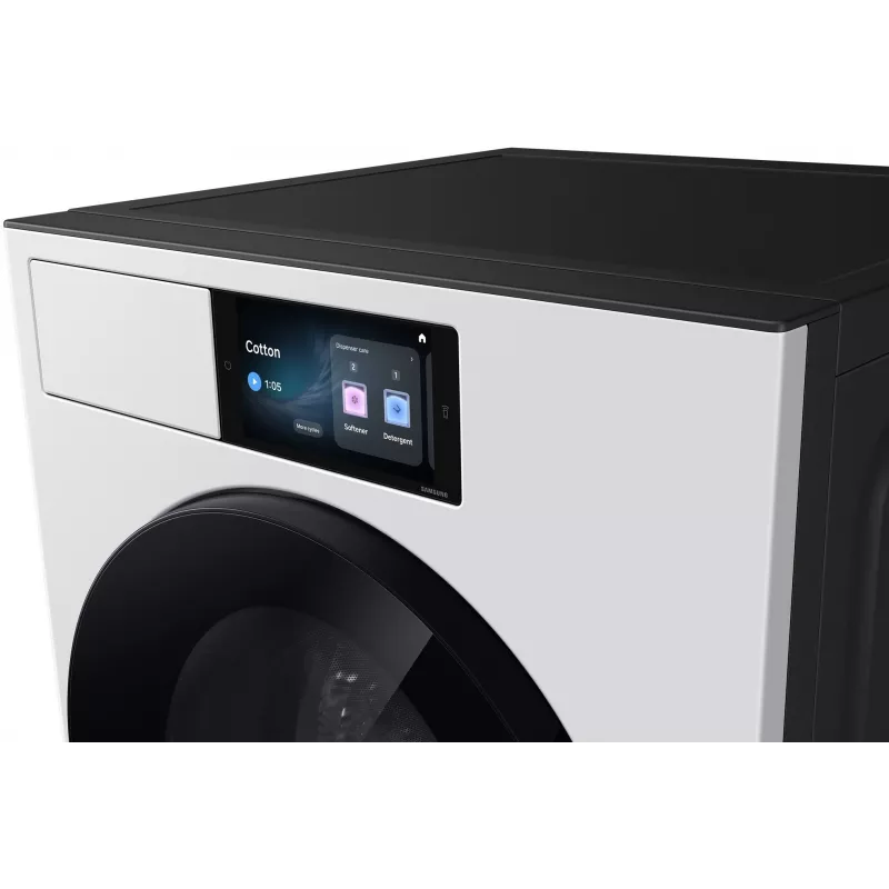 Samsung WF90H09C4WT2 9 kg 1400 U/min Frontlader-Waschmaschine mit Ecobubble-Technologie, Digital-Inverter-Motor, VRT Plus, Diamond Drum, LED-Display, Weiß