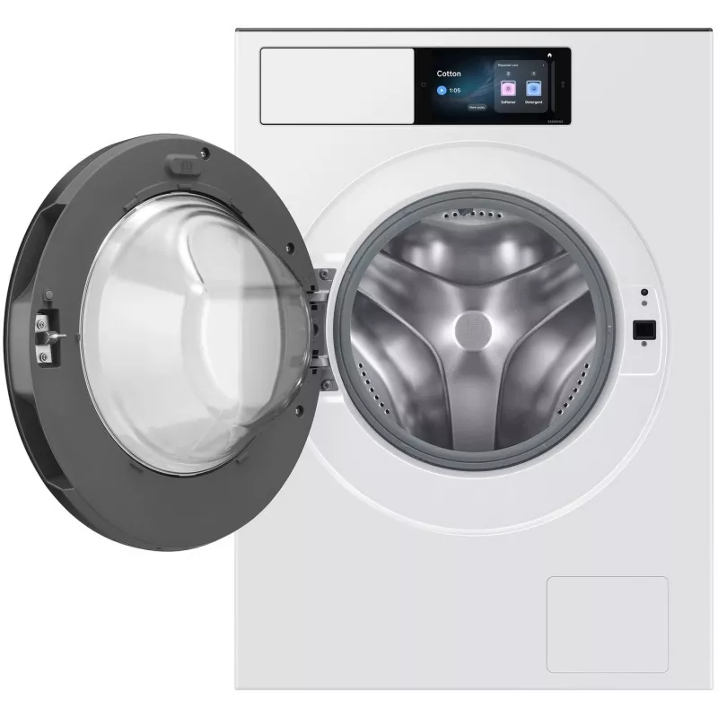 Samsung WF90H09C4WT2 9 kg 1400 U/min Frontlader-Waschmaschine mit Ecobubble-Technologie, Digital-Inverter-Motor, VRT Plus, Diamond Drum, LED-Display, Weiß