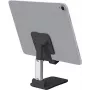 SBS Mobile TASTAND Universeller faltbarer Geräteständer für E-Reader, Smartphones und Tablets bis 12 Zoll – Schwarz & Silber