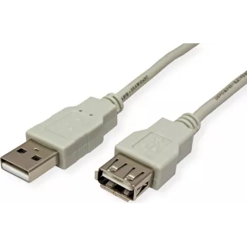 SECOMP STANDARD USB 2.0 Verlängerungskabel, Typ A Stecker auf Buchse, Beige, 0,8 m (S3111)
