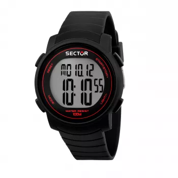 SECTOR MAN R3251543001 (44mm) Quarzuhr - Schwarzes Zifferblatt, Silikonarmband