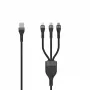 SEEK TOTI USB-A auf Micro-USB / USB-C / Lightning 1,5m geflochtenes Kabel 2A (Non-MFI) Schwarz