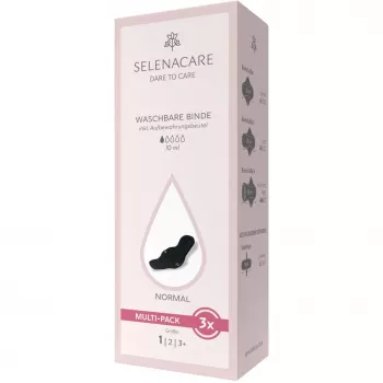 Selenacare Waschbare Einlagen (3er-Pack) - Reguläre Stärke, Bambuskohle, wiederverwendbare Menstruationseinlage