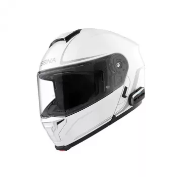 SENA OUTRUSH 2 Intelligenter Modular-Klapphelm mit Mesh-Intercom 2.0, Glänzend Weiß, XXL