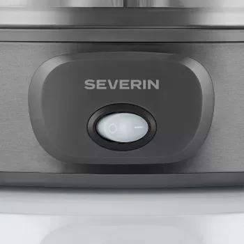 Severin JG 3510 Joghurtbereiter, 7 x 150 ml Becher, Dark Inox/Schwarz
