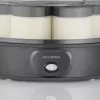 Severin JG 3510 Joghurtbereiter, 7 x 150 ml Becher, Dark Inox/Schwarz