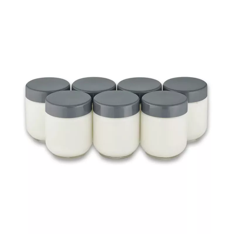 Severin JG 3510 Joghurtbereiter, 7 x 150 ml Becher, Dark Inox/Schwarz