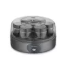 Severin JG 3510 Joghurtbereiter, 7 x 150 ml Becher, Dark Inox/Schwarz