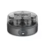 Severin JG 3510 Joghurtbereiter, 7 x 150 ml Becher, Dark Inox/Schwarz