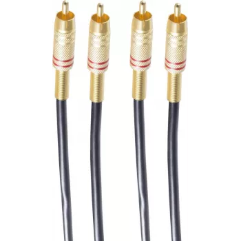 shiverpeaks BASIC-S 2x RCA auf 2x RCA Audiokabel 2,5m Schwarz/Gold BS40224