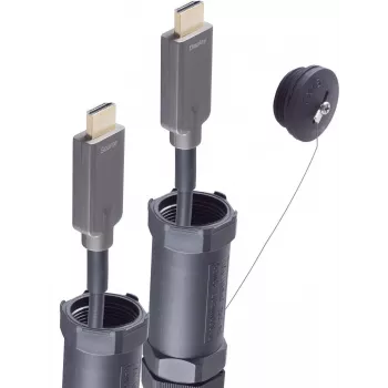 shiverpeaks BASIC-S Aktives Optisches HDMI-Kabel 4K 30m Panzer-Trittsicher Schwarz BS30-04485