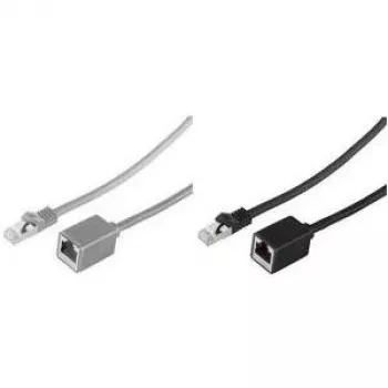 shiverpeaks BASIC-S Cat. 6A S/FTP Patchkabel-Verlängerung, Grau, 0,5 m, Halogenfrei, RJ45 Stecker auf Buchse BS08-62010