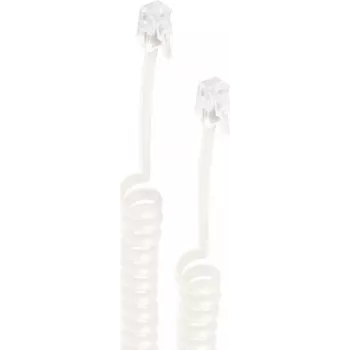 SHIVERPEAKS BASIC-S Spiralkabel für Telefonhörer, RJ10 auf RJ10, 4 m ausgezogen, Schwarz BS70135