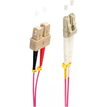 SHIVERPEAKS BS77941/4 OM4 LC auf SC Duplex Multimode LWL-Patchkabel, 15 m, Violett