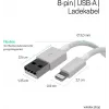 SHIVERPEAKS Flexline USB Charge & Sync Cable, USB-A auf 8-Pin (Lightning), 2.0, ABS, Weiß, 1,5m (FL31-12042)