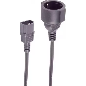 SHIVERPEAKS IEC C14 auf CEE 7/3 Schuko Stromadapterkabel, 0,3m, 1mm², 250V/10A, Schwarz BS09-07305