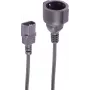 SHIVERPEAKS IEC C14 auf CEE 7/3 Schuko Stromadapterkabel, 3m, 1mm², 10A, Schwarz, für UPS BS09-07045