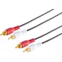 SHIVERPEAKS S/CONN maximum connectivity RCA Audiokabel, 2 RCA Stecker auf 2 RCA Stecker, vergoldet, 0,5 m, Schwarz (40501)