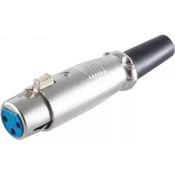 SHIVERPEAKS S/CONN Maximum Connectivity XLR-Kupplung mit Zugentlastung, 3-polig weiblich, vernickeltes Zink-Druckguss, Lötanschluss 55020