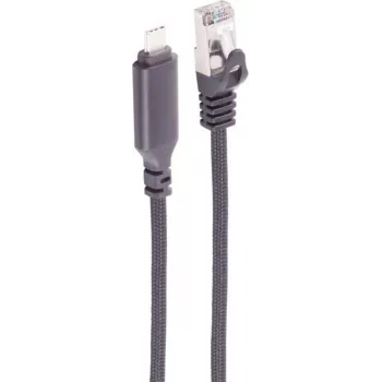 SHIVERPEAKS USB-C auf Gigabit Ethernet Adapterkabel, 1,5 m, Aluminium, Schwarz (BS14-51155)