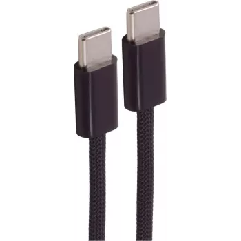 SHIVERPEAKS USB-C auf USB-C Ladekabel 2.0 60W, geflochtenes Textil, 1m, Schwarz (BS14-21025)