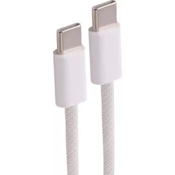shiverpeaks USB-C auf USB-C Ladekabel 2.0 60W Weiß Textil 3m (BS14-21046)