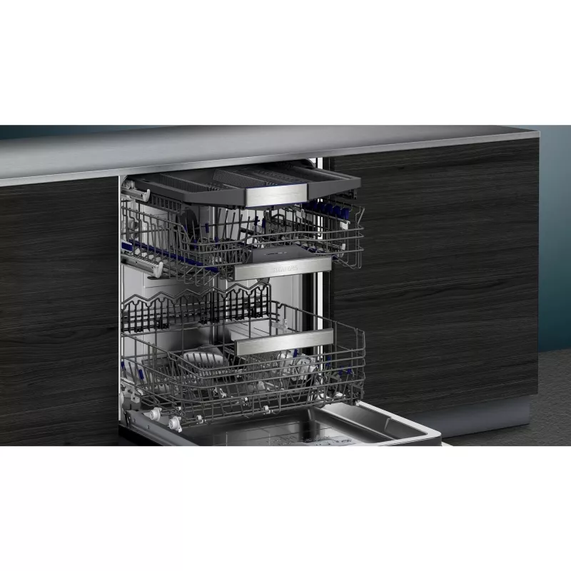 SIEMENS SN57TS00CE iQ700 vollintegrierter Geschirrspüler (Edelstahl gebürstet/schwarz, 60 cm, Home Connect)