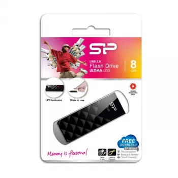 Silicon Power Ultima U03 USB-Stick 8GB, Schwarz (SP008GBUF2U03V1K)