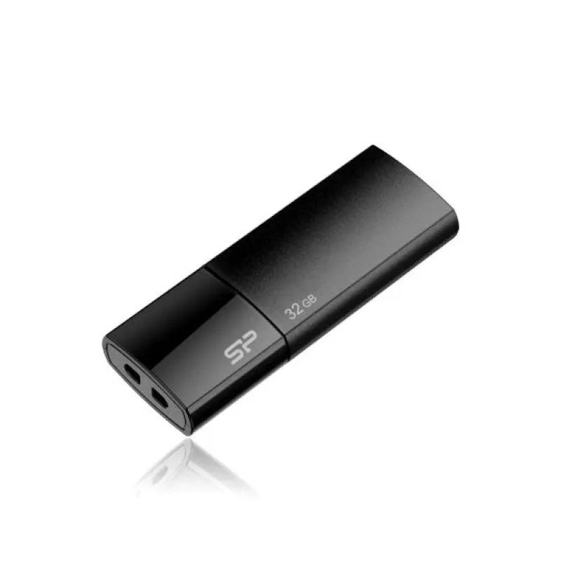 Silicon Power SP032GBUF2U05V1K 32GB USB 2.0 Flash-Laufwerk - Einziehbares Design ohne Kappe, Schwarz