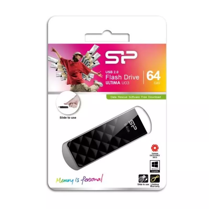 Silicon Power Ultima U03 64GB USB-Stick, schwarz (SP064GBUF2U03V1K)
