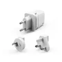 Silicon Power Boost Charger QM16 20W Reise-Ladegerät, USB-A + USB-C, EU/US/UK/AU Stecker, Weiß