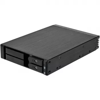 SilverStone SST-FS202B-V2 2-Bay 3,5 Zoll SATA Hot-Swap Einschub für 5,25 Zoll Schacht - Schwarz