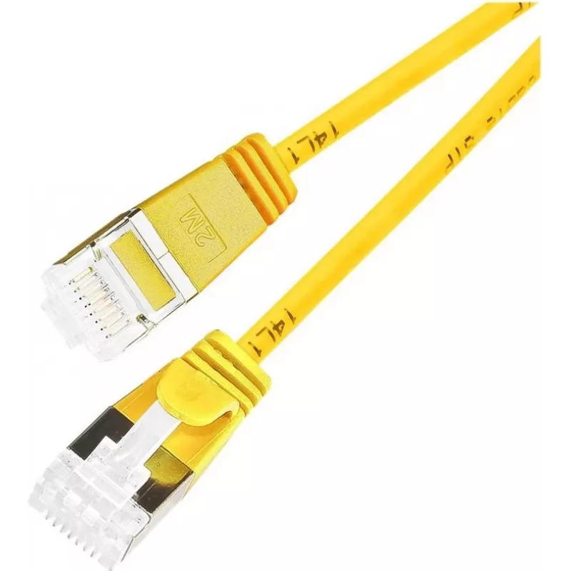 Wirewin PKW-LIGHT-STP-K6A 3.0 GE Cat 6a U/FTP Slim Rundes Patchkabel, 3,0 m, Gelb, PoE