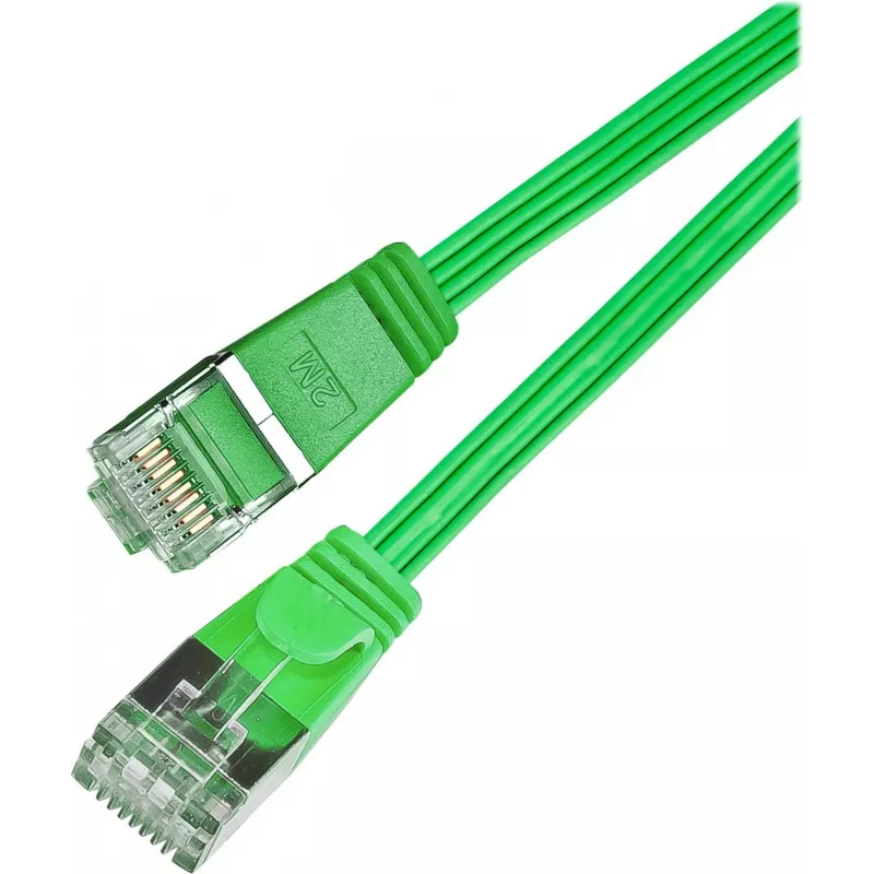 Wirewin Triotronik PKW-STP-SLIM-KAT6 1.0 GN Cat6 U/FTP Slim-Patchkabel, RJ-45 Stecker zu Stecker, 1 m, Grün