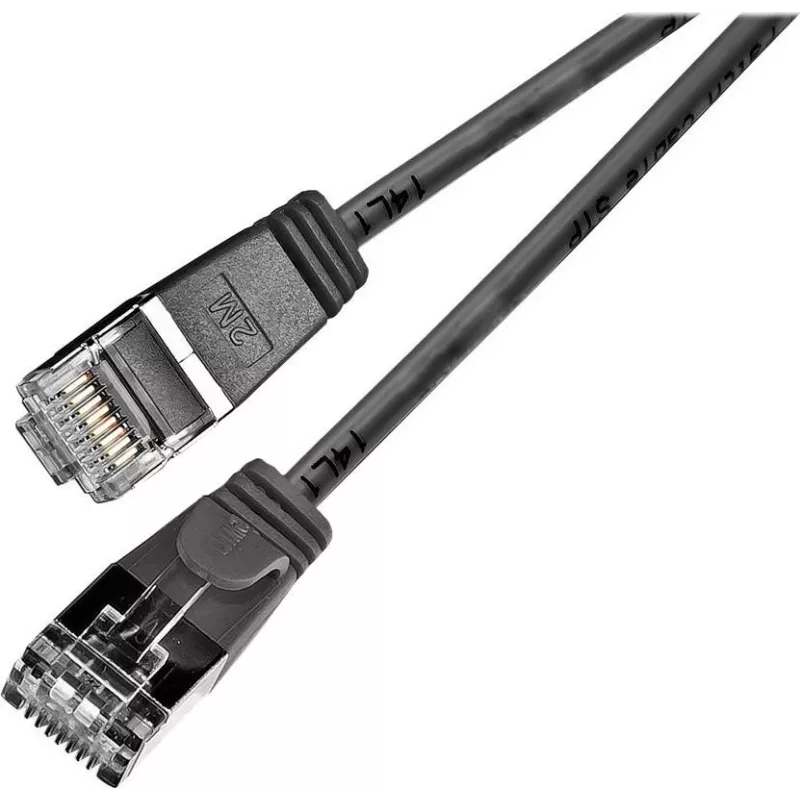 Wirewin Triotronik PKW-LIGHT-STP-K6 0,15 SW Cat6 geschirmtes Patchkabel, RJ45 Stecker auf RJ45 Stecker, 0,15m, Schwarz