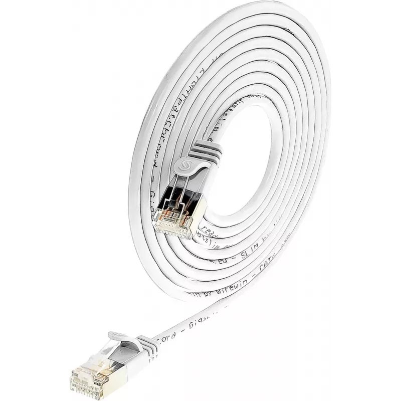 Wirewin Triotronik PKW-LIGHT-STP-K6 0,5 WS Cat6 S/FTP Patchkabel, RJ45 Stecker zu Stecker, 0,5m, Weiß