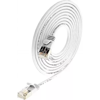 Wirewin Triotronik PKW-LIGHT-STP-K6 15.0 WS Cat6 S/FTP Patchkabel, RJ45 Stecker zu Stecker, Weiß, 15 m