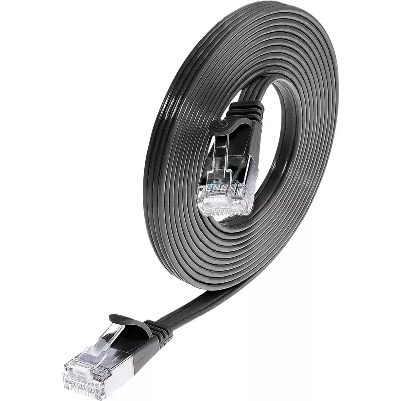 Wirewin Triotronik PKW-STP-SLIM-KAT6 5.0 SW Cat6 U/FTP Slim Ethernet Patchkabel, RJ45 Stecker zu Stecker, 5m, Schwarz