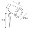 SLV Nautilus Spike Gartenstrahler 227410 GU10 IP65 mit Erdspieß und 1,5 m Kabel Schwarz