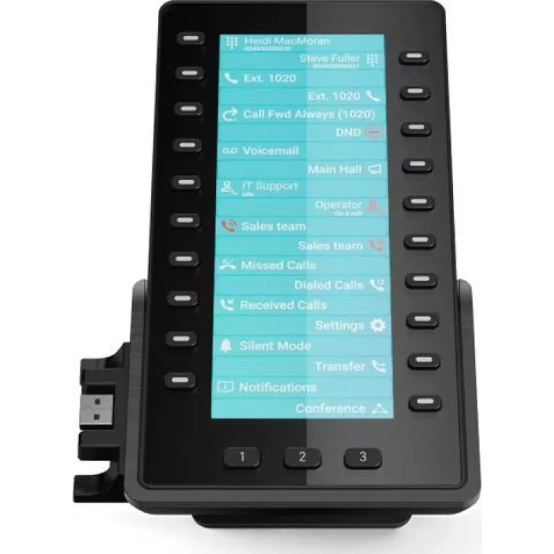 Snom D8C Erweiterungsmodul für D862/D865 IP-Telefone, 4,3 Zoll Farbdisplay, 48 programmierbare Tasten, USB, Schwarz