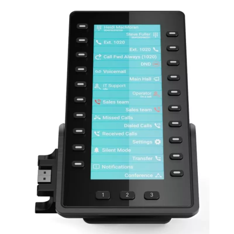 Snom D8C Erweiterungsmodul für D862/D865 IP-Telefone, 4,3 Zoll Farbdisplay, 48 programmierbare Tasten, USB, Schwarz