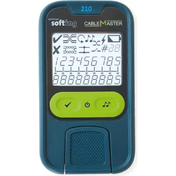 SOFTING CableMaster 210 Netzwerkkabeltester mit Remote-Einheit, RJ45 & F-Stecker, Durchgangs-, Fehlverdrahtungs- und Split-Pair-Erkennung 226101