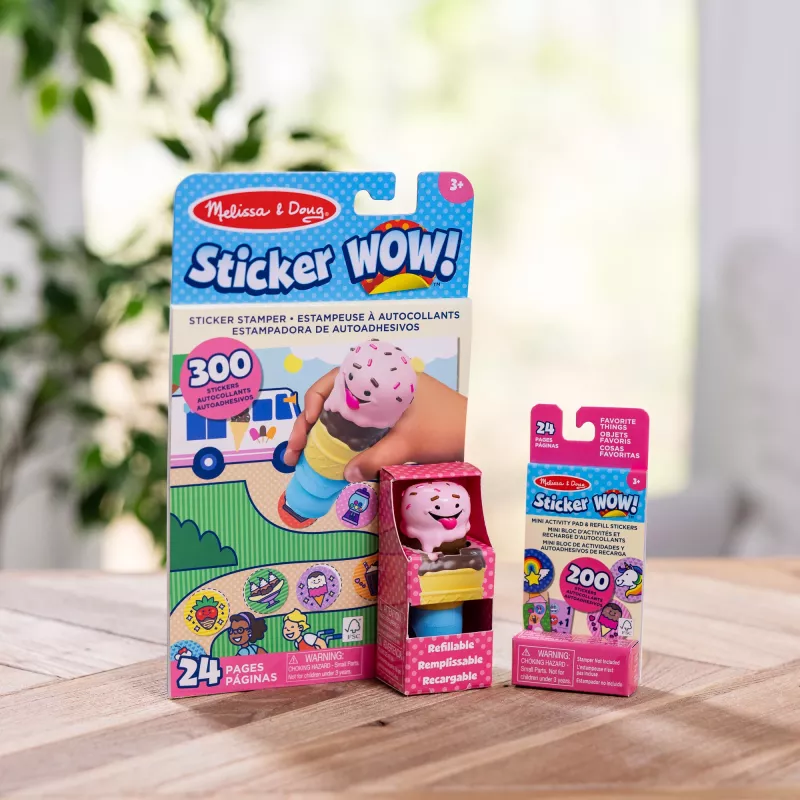 Spin Master Melissa & Doug Sticker WOW! Eiscreme-Aufkleberstempel & Block