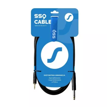 SSQ MiJS2 - 3,5mm auf 6,3mm Stereo-Klinke Audiokabel, 2m, Schwarz