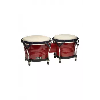 Stagg BW 200 CH Holzbongos mit Naturfell-Fellen und verchromter Hardware