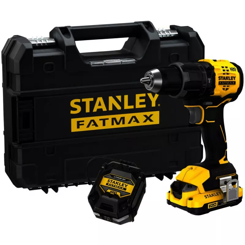 STANLEY Akku-Schlagbohrschrauber (SFMCD716D1T-QW), 18V (Schwarz/Gelb, Li-Ion-Akku 2.0Ah, Pro-Stack Case)
