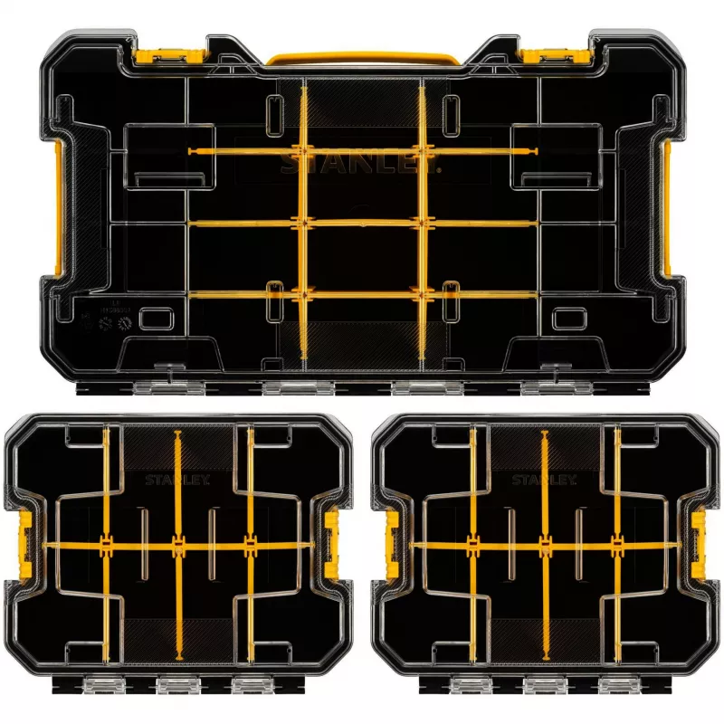 STANLEY PRO-STACK Organizer-Set 3-teilig Schwarz/Transparent