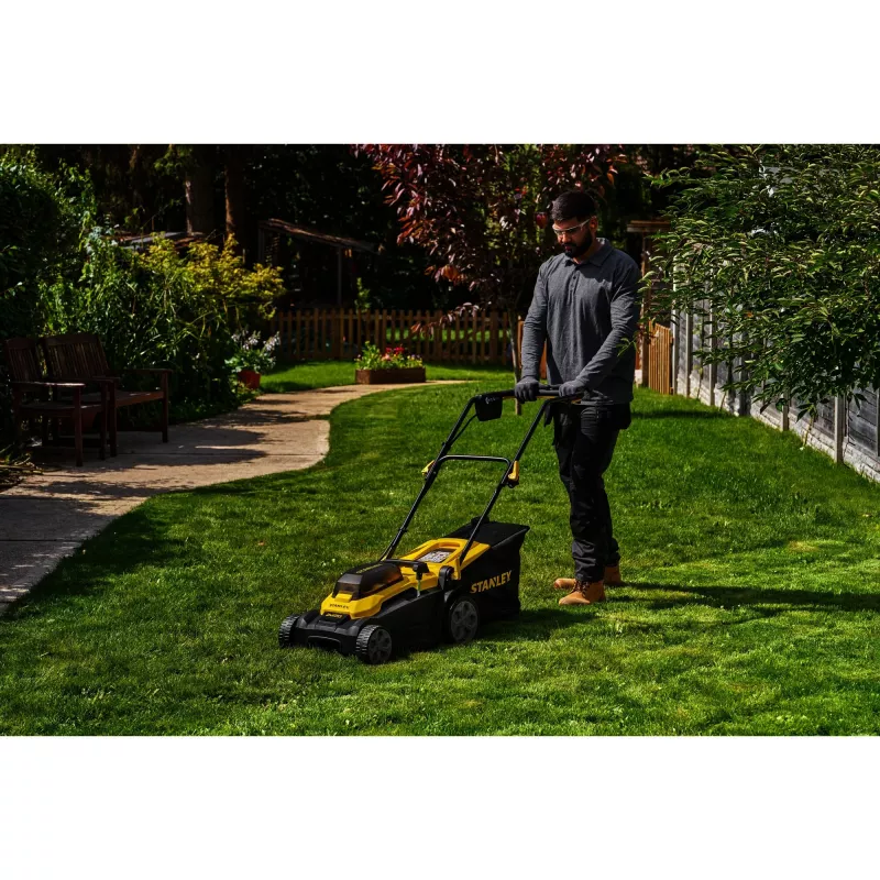 STANLEY V20 Akku-Rasenmäher 36V (2x18V) Schwarz/Gelb (Gerät ohne Akku und Ladegerät)