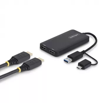 StarTech.com 107B-USB-HDMI-2 USB 3.0 auf Dual HDMI Adapter, USB-A/USB-C, 1x 4K30 + 1x 1080p