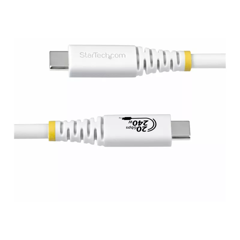 StarTech.com USB4 USB-C auf USB-C Kabel, 20 Gbps, 240W PD, 2 m, Weiß